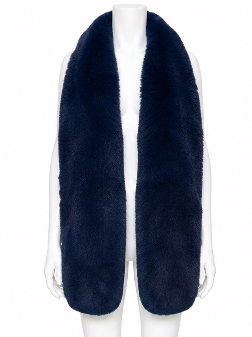 Navy/Royal Blue Faux Fur Long Scarf